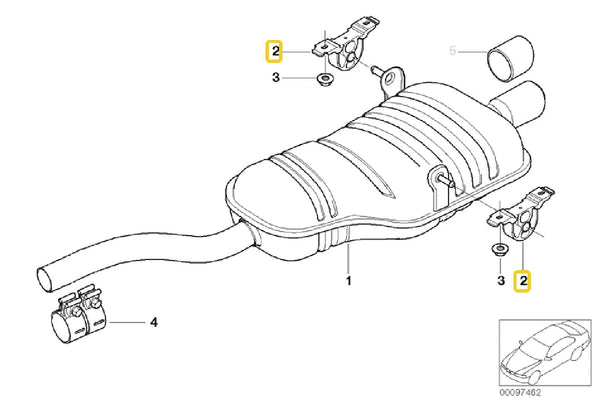 E46 Exhaust Mounting Bush & Bracket