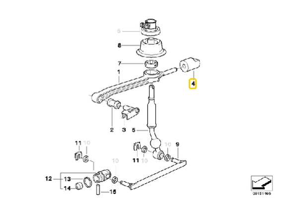 E36 318ti Shifter Arm Rear Bush