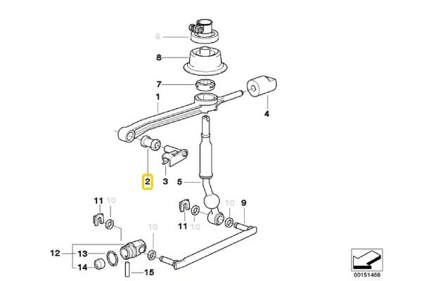 E36 318ti Gear Shift Arm Front Bush Round