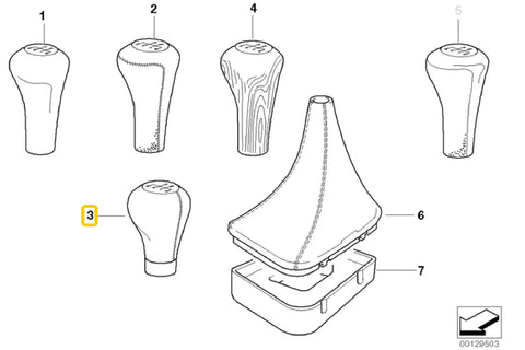 Genuine 6 Speed Leather M-Tech Shifter Knob - 25117896886