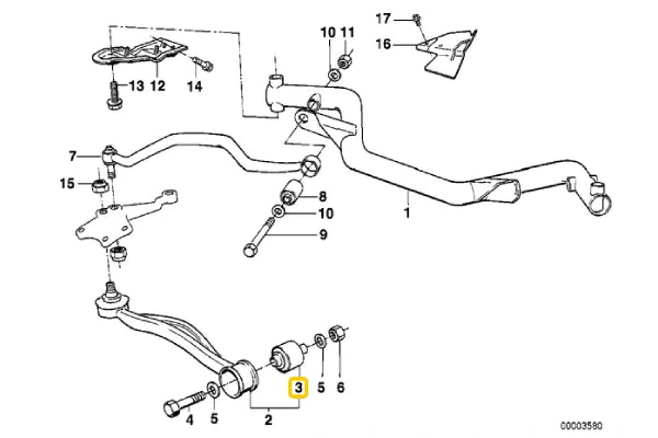 E34 Front Lower Control Arm Inner Bush