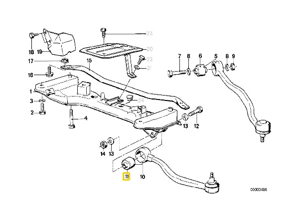 E24 Front Lower Control Arm to Subframe Bush