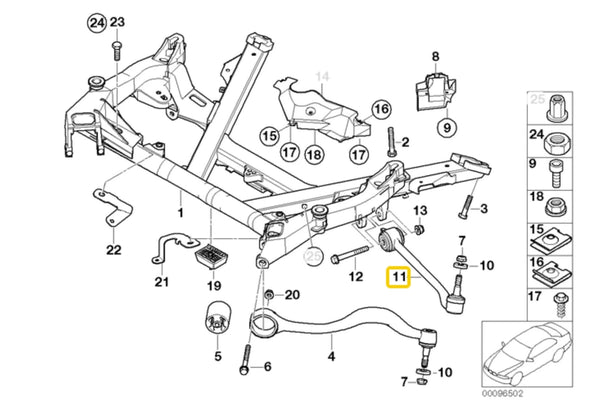 E39 Front Inner Track Control Arm Bush (520i - 530i)