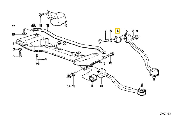 E28 Front Upper Control Arm to Chassis Bush