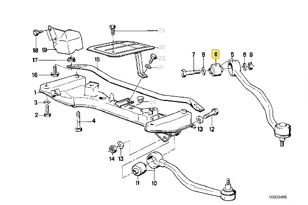 E24 Front Upper Control Arm to Chassis Bush