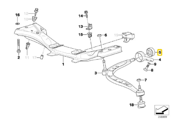 E36 Front Lower Wishbone Rear Bush Caster Offset