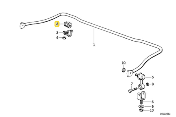 E36 Front Anti Roll Bar Mounting 25mm