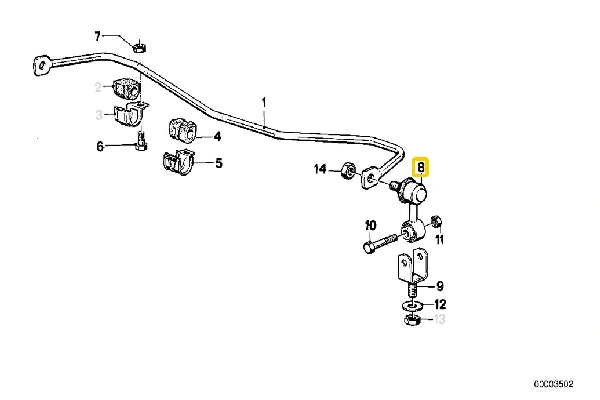 E30 Front Anti Roll Bar Link Rod Bush