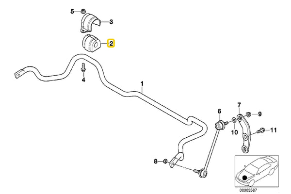 E39 Front Anti Roll Bar Bush 23mm