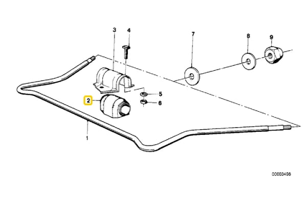 E21 (1975-78) Front Anti Roll Bar Bush 22mm