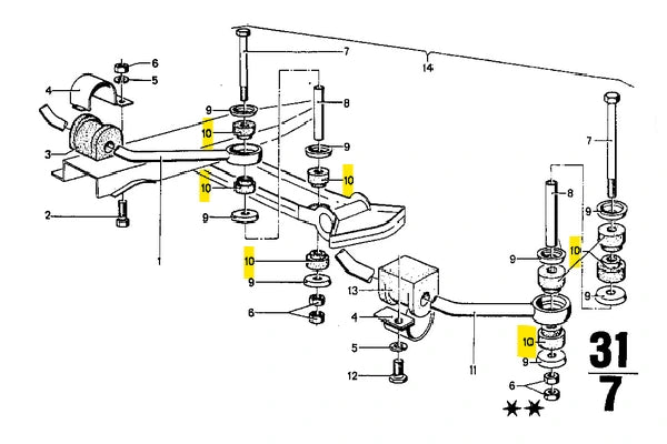 1502-2002 Front Anti Roll Bar Link Rod Bush