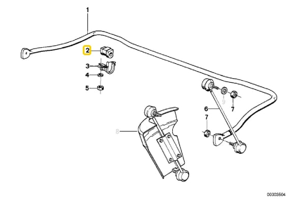 E34 Front Anti Roll Bar Mounting 25mm