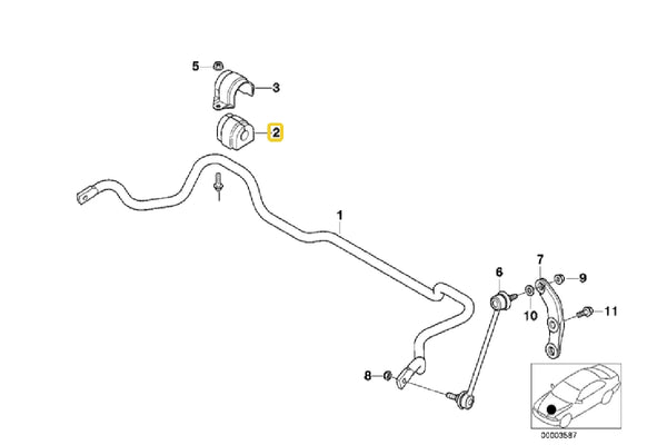 E39 Front Anti Roll Bar Mounting Bush 27mm (535i to 540i)