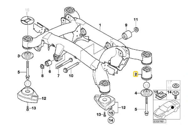 E39 Rear Subframe Rear Mounting Bush (520i - 530i)