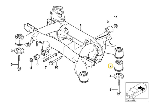 E39 Rear Subframe Mounting Bush (520i - 530i / Touring)