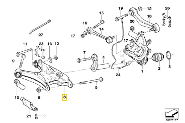 E39 Rear Lower Arm Rear Bush (520i - 530i)