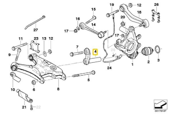 E39 Rear Outer Integral Link Upper Bush (520i - 530i)