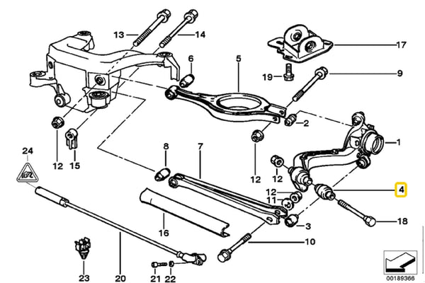 E36 Rear Trailing Arm Front Bush