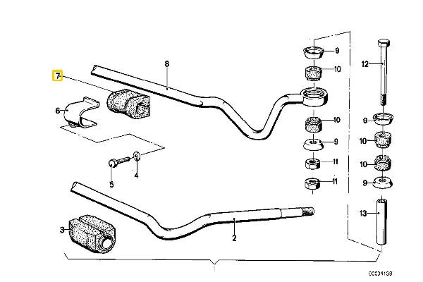 E21 (1975-78) Rear Anti Roll Bar Bush 16mm