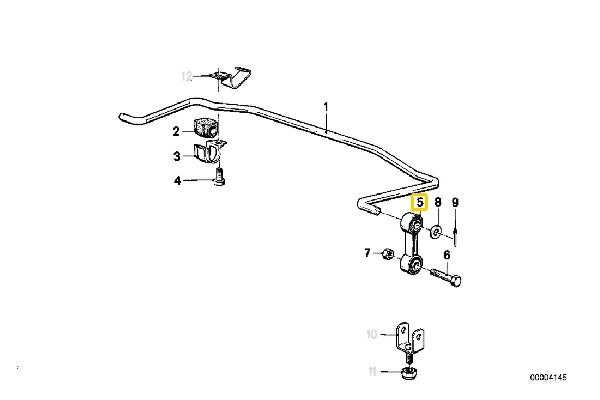 E24 Rear ARB End Link to Bar Bush