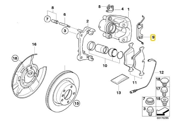 Brake Caliper Retaining Spring Set - 34211157046