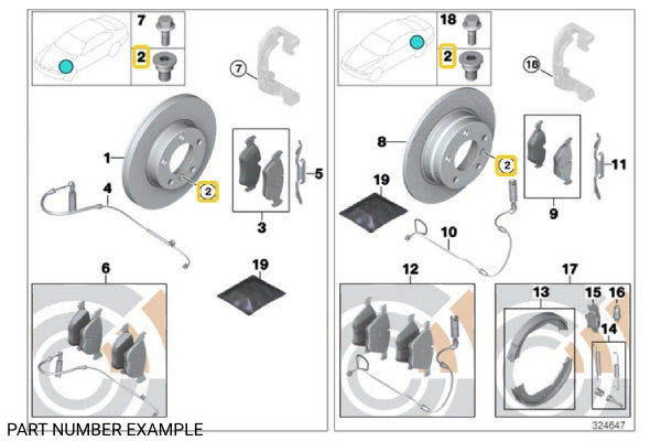 Brake Rotor Screw - M8 x 14 - 34211161806