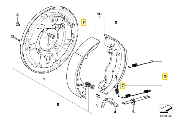 Rear Brake Shoe Spring Set – 34219064272