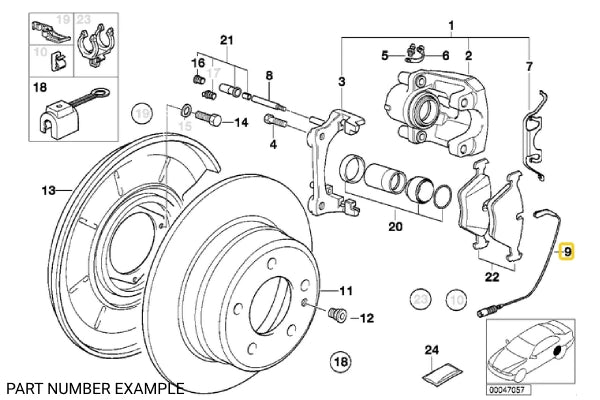 Brake Pad Wear Sensor -  34351179819