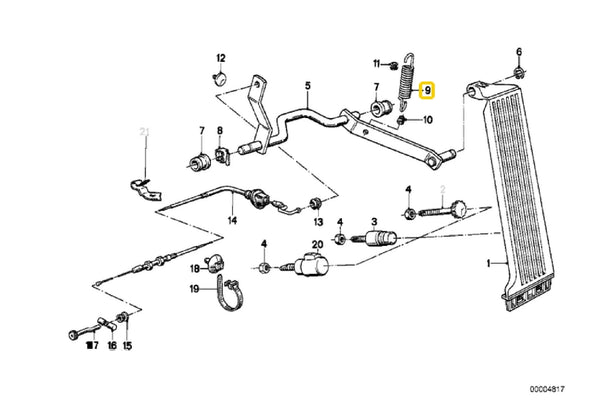 Accelerator Tension Spring - 35411104043 - E10, E30