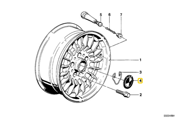 BMW Adhesive Wheel Emblem 70mm - 36131122132 - E12, E28, E34, E24, E23, E32