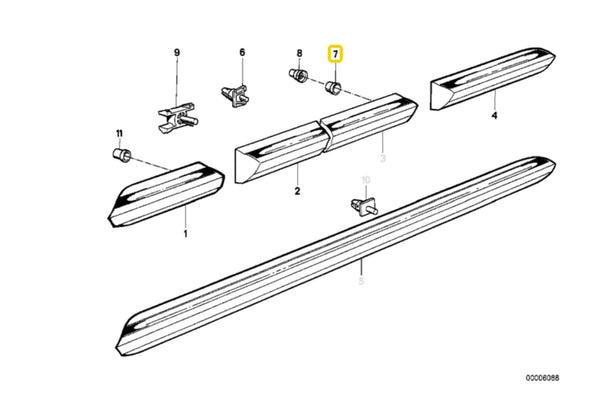 Grommet for Side Mouldings -  51131916449