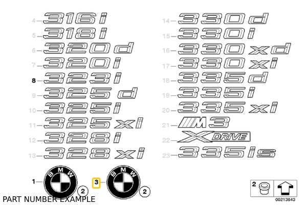 E92 Genuine Boot Emblem - 51147146051