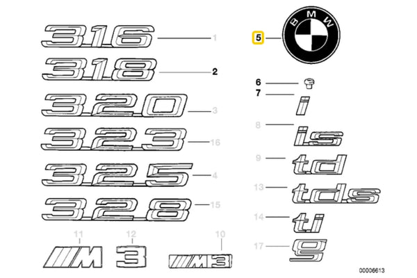 BMW Emblem - 51148164928  - E36