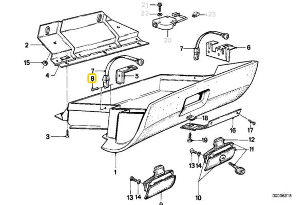 Glove Box Damper Pin - 51161828956