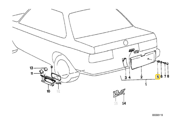 License Plate Plug-In Nut - 51181916071