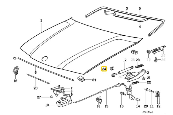 Securing Plate / Clip Bonnet Strut -  51231908430