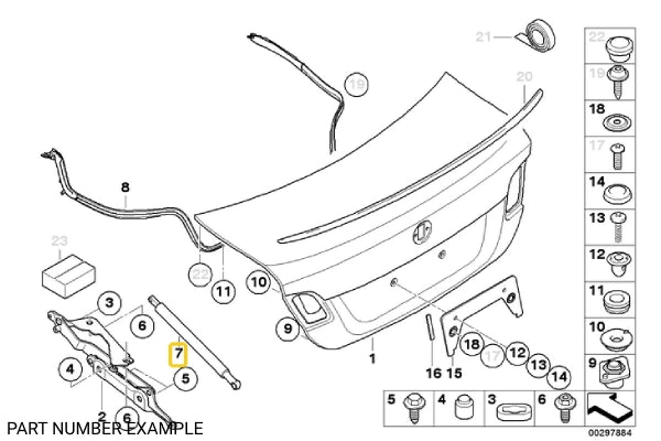 E90 Boot Gas Strut - 51247250308