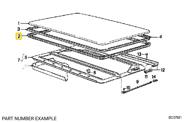 Sunroof Seal / Gasket 1-Piece (54121903725 / 54128106928 / 54121906999 / 54121870086)