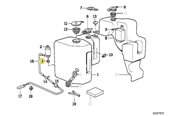 BMW Windscreen Washer Pump Grommet - 61661365657