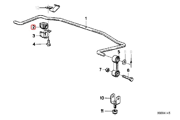 E30 Rear Anti Roll Bar Mounting Bush 12mm