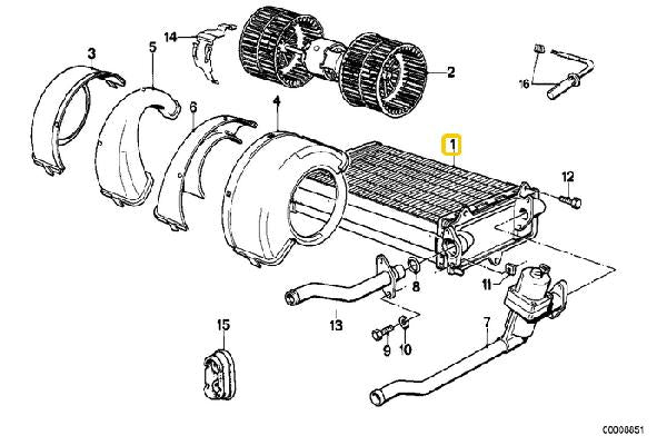 Heater Radiator Core -  64118391363 /  64118391362