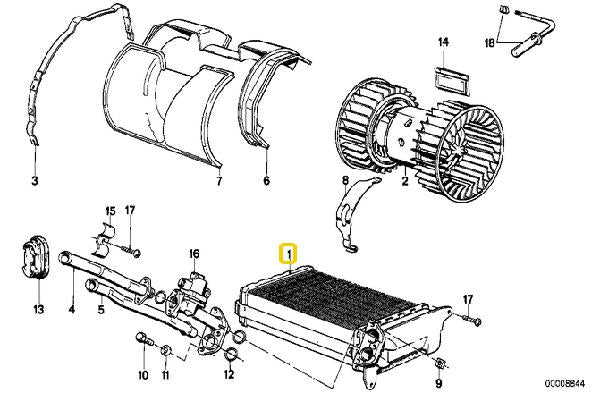 Heater Radiator Core -  64118391363 /  64118391362